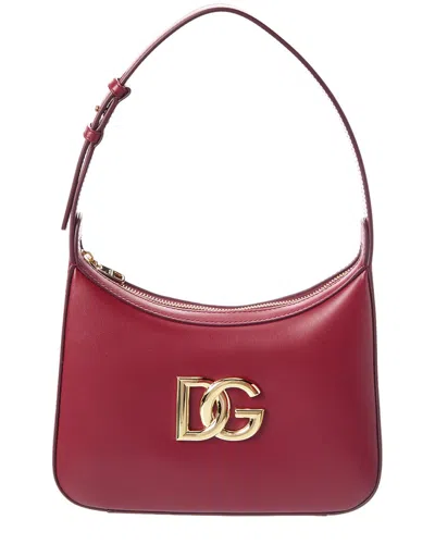 Dolce & Gabbana Bordeaux Leather Shoulder Bag In Burgundy