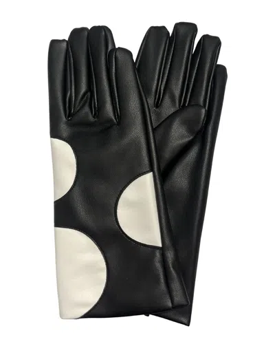 Marcus Adler Faux Leather Polka Dot Gloves In Multi