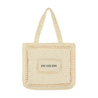 Pre-owned Aimé Leon Dore Crochet Tote Bag 'afterglow' | Cream | Men's Size Onesize In White