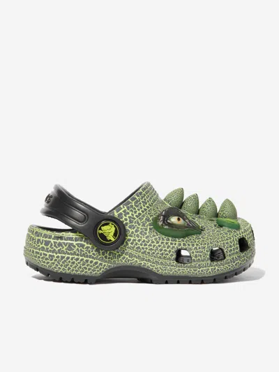 Crocs Boys Classic Iam Scary Dino Clog In Green