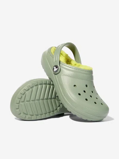Crocs Kids Classic Lined Clog In Green