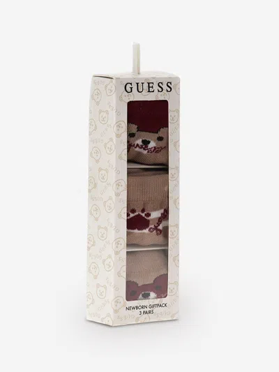 Guess Baby 3 Pack Socks Set In Multi