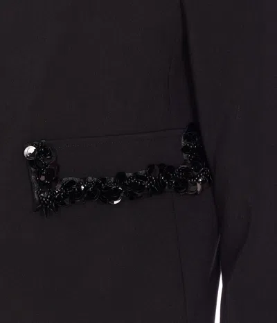 Twinset Cropped Tailored Jacket With Decorative Embellishments In Brown