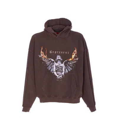 Represent Reversible Living Legacy Tour Sweatshirt In Black In Brown