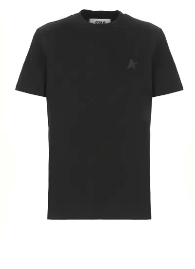 Golden Goose Black Logo-embroidered Short-sleeved T-shirt In Black