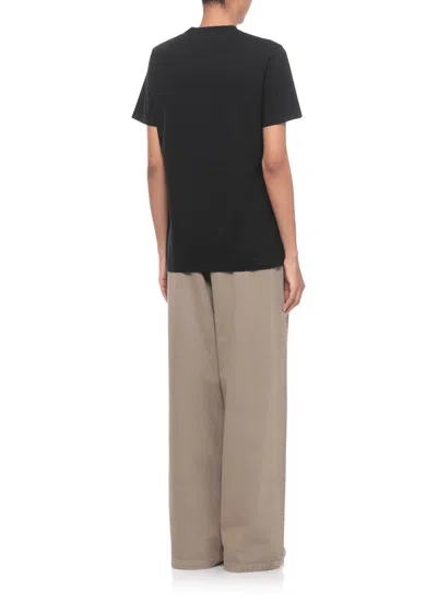 Golden Goose Black Logo-embroidered Short-sleeved T-shirt In Black