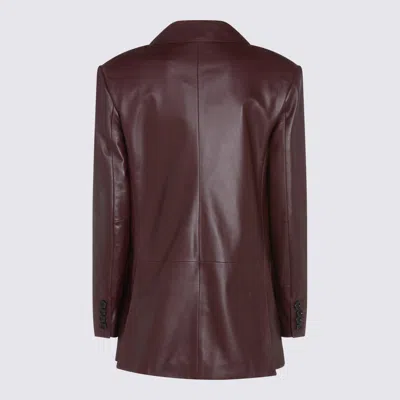 Max Mara Nappa Leather Olimpia Blazer In Red