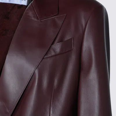 Max Mara Nappa Leather Olimpia Blazer In Red