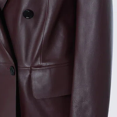 Max Mara Nappa Leather Olimpia Blazer In Red