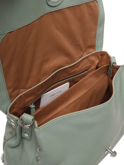Zanellato Medium Leather Postina Bag In Green