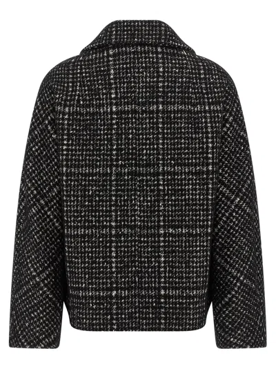 Dolce & Gabbana Short Double-breasted Checked Coat Dolce E Gabbana In Multi