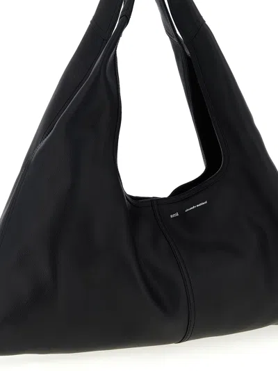 Ami Alexandre Mattiussi Etienne Leather Trapezoid Shoulder Bag In Black