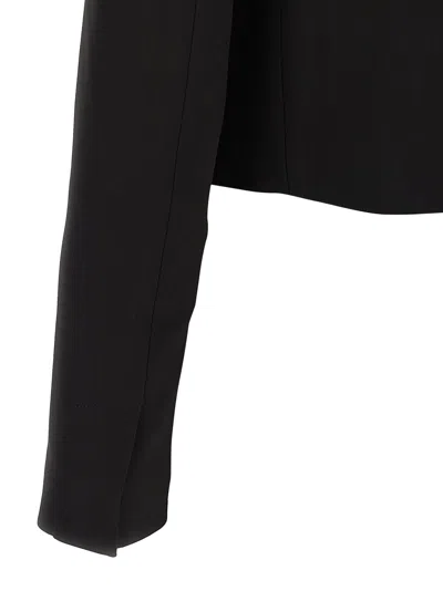 Twinset Cropped Tailored Jacket With Decorative Embellishments In Black