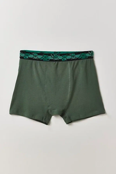Urban Outfitters Grateful Dead Dancing Bear Band Boxer Brief In Olive, Men's At  In Green