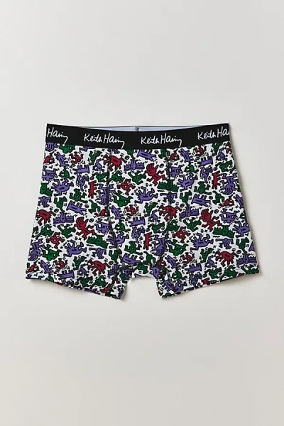 Urban Outfitters Keith Haring Figure Allover Pattern Boxer Brief In White, Men's At  In Multi