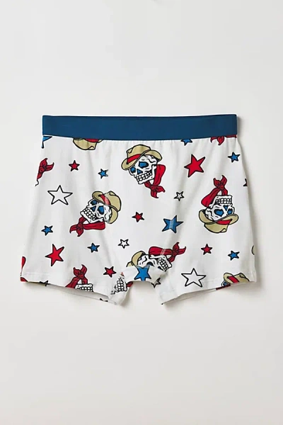Urban Outfitters Skull Cowboy Pattern Boxer Brief In White, Men's At  In Multi