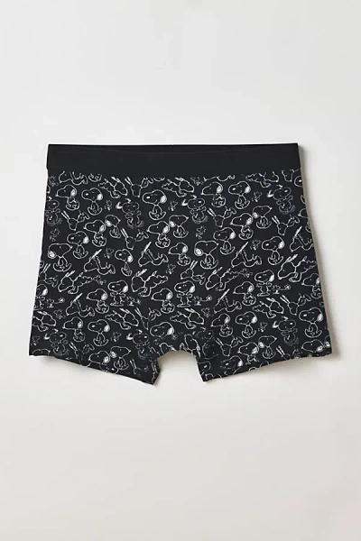 Urban Outfitters Peanuts Snoopy Allover Pattern Boxer Brief In Black, Men's At  In Black