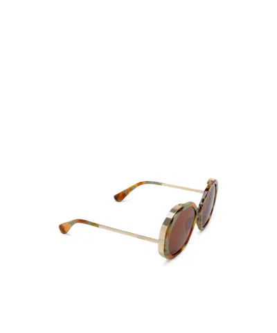 Max Mara Irregular Frame Sunglasses In Brown