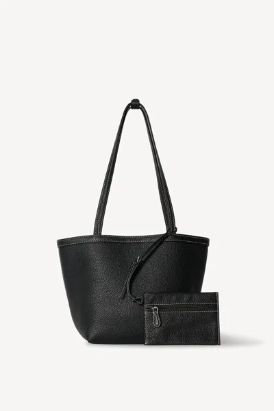 The Row Park Medium Topstitched Tote Bag In Pebbled Leather In Multi