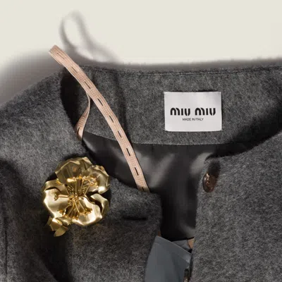 Miu Miu Floral Crystal Brooch Unique Design In Gold