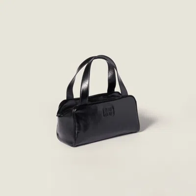 Miu Miu Leather Top-handle Bag In Black