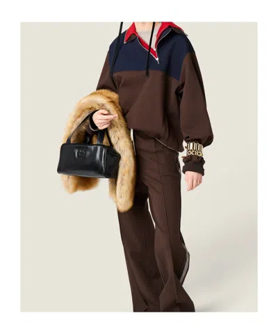 Miu Miu Leather Top-handle Bag In Black