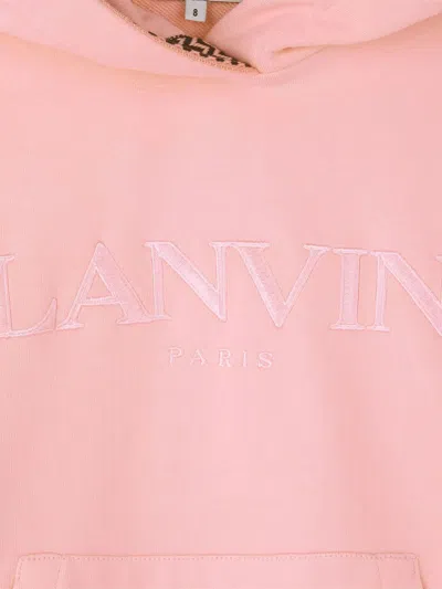 Lanvin Long-sleeved Hooded Sweatshirt In Pink