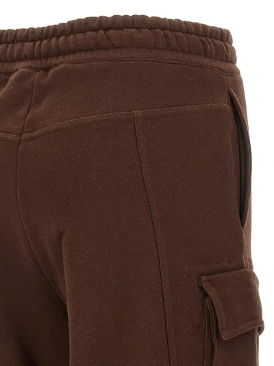 Attico Cotton Jersey Cargo Sweatpants In Brown
