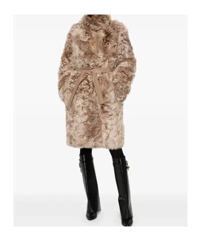 Yves Salomon Coats Brown In Brown