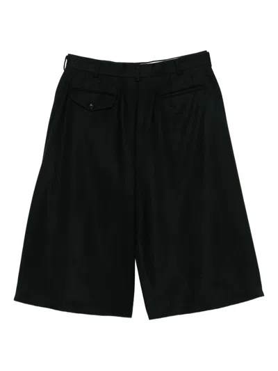 Comme Des Garçons Bermuda Shorts With Pleated Design And Pockets In Black