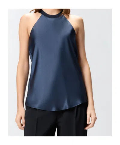 Pinko Flowing Top With Bow In Blue