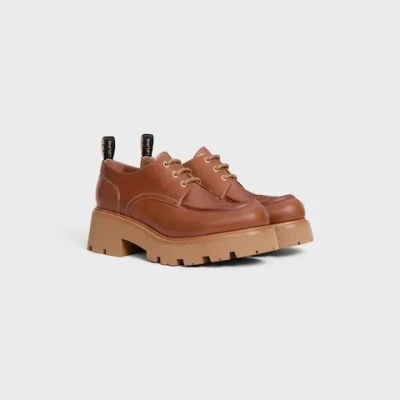 Celine Women Leather Brogues In Brown
