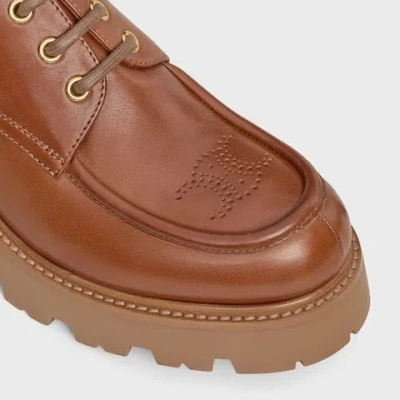 Celine Women Leather Brogues In Brown
