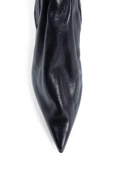 Rick Owens Ankle Boot With Pointed Toe And Sculptural Heel In Black