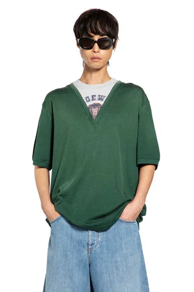 Loewe Loose Fit T-shirt In Cotton Blend In Green