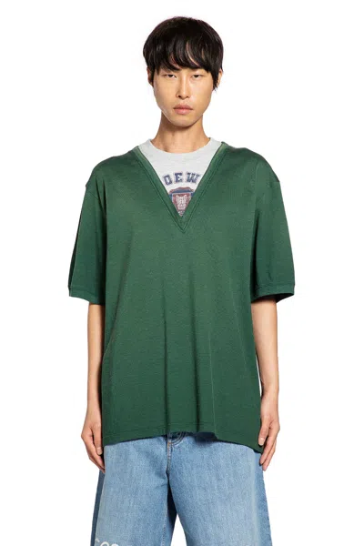 Loewe Loose Fit T-shirt In Cotton Blend In Green