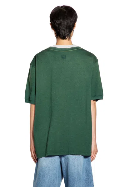 Loewe Loose Fit T-shirt In Cotton Blend In Green