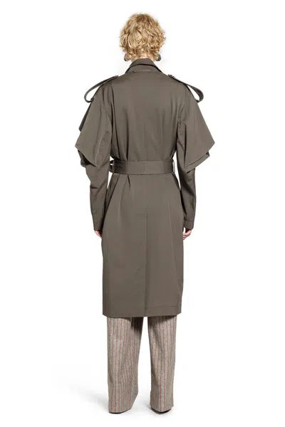 Litkovska Transformable Wool Blend Trench Coat In Green