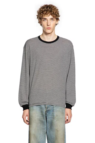 Ssstein Fine Wool Oversized Long Sleeve Tee Stripe In Multi