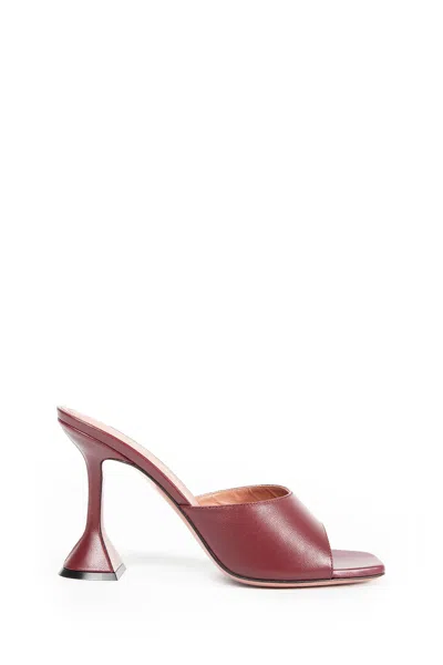 Amina Muaddi 95mm Lupita Square-toe Sandals In Burgundy
