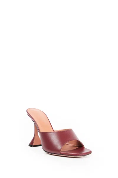 Amina Muaddi 95mm Lupita Square-toe Sandals In Burgundy