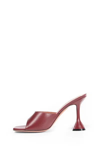 Amina Muaddi 95mm Lupita Square-toe Sandals In Burgundy