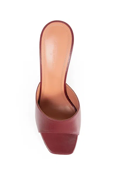 Amina Muaddi 95mm Lupita Square-toe Sandals In Burgundy