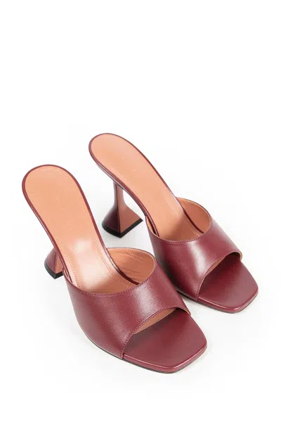 Amina Muaddi 95mm Lupita Square-toe Sandals In Burgundy