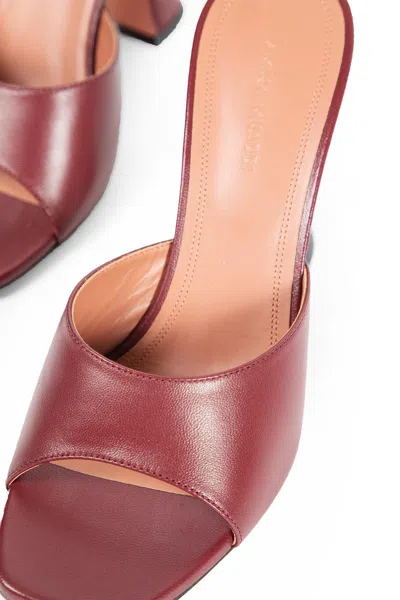 Amina Muaddi 95mm Lupita Square-toe Sandals In Burgundy