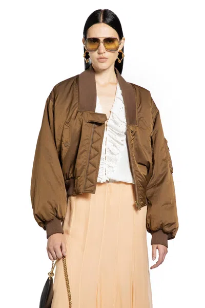 Chloé Zip-up Cropped Bomber Jacket In Multi