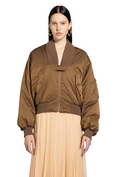 Chloé Zip-up Cropped Bomber Jacket In Multi
