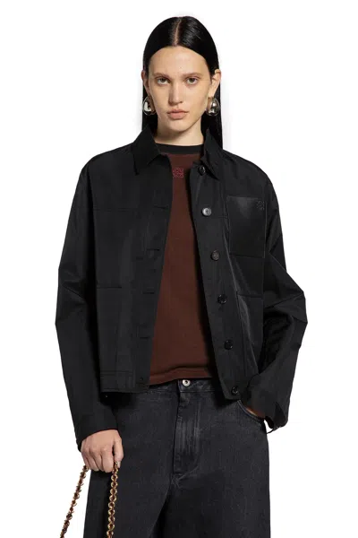 Loewe Workwear Jacket In Cupro Blend In Black