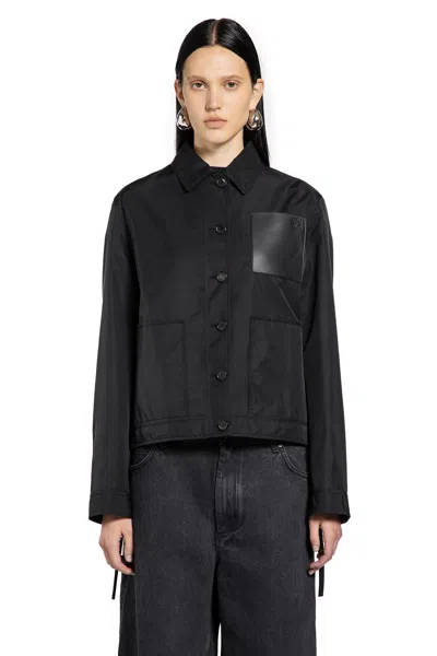 Loewe Workwear Jacket In Cupro Blend In Black