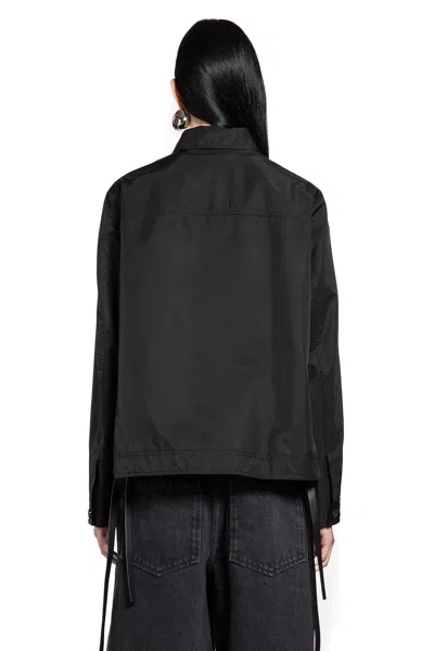Loewe Workwear Jacket In Cupro Blend In Black